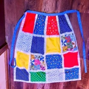 Handmade Patchwork Apron back is solid long length